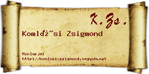 Komlósi Zsigmond névjegykártya