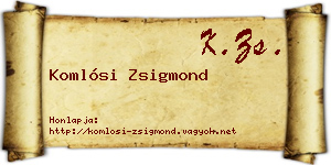 Komlósi Zsigmond névjegykártya