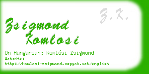 zsigmond komlosi business card