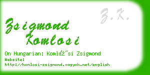 zsigmond komlosi business card